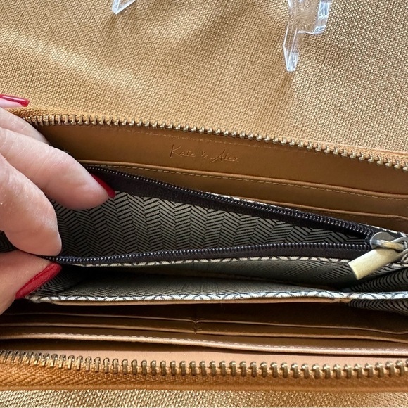 Kate & Alex Yellow Gold Zip Around Wallet Faux Leather - Picture 6 of 6